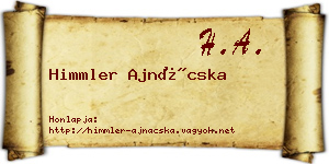Himmler Ajnácska névjegykártya